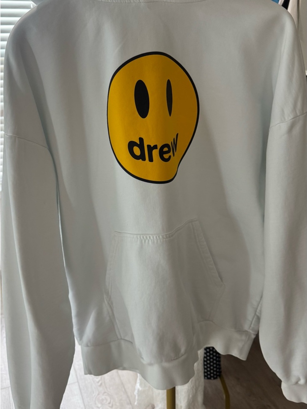 drew house White Sweatshirt with Yellow Smiley Logo